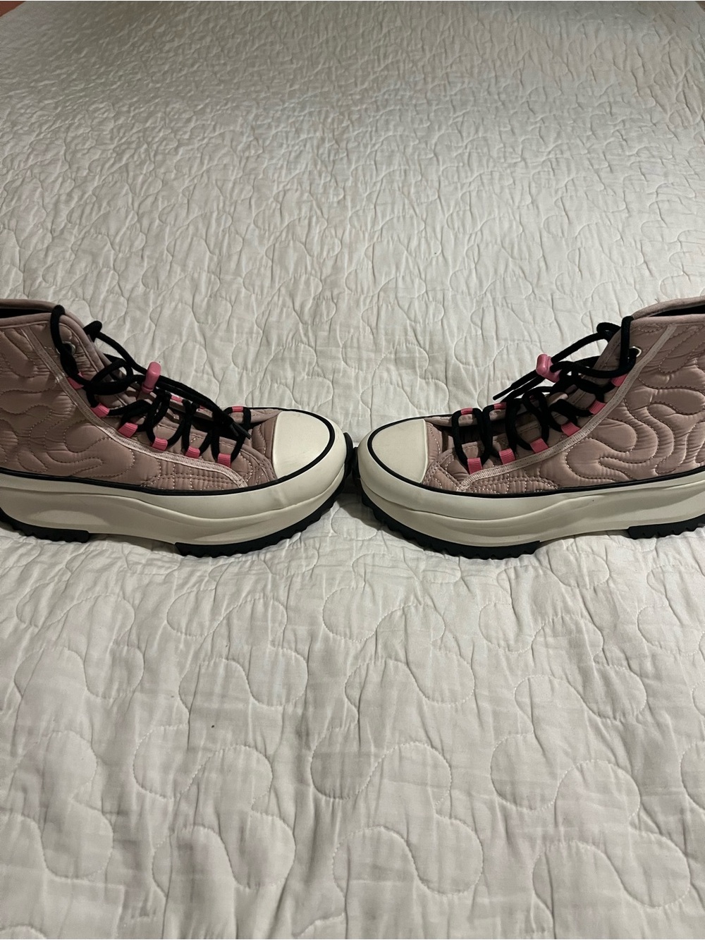 Converse Women's High-Top Sneakers in Pink, Black and White - Picture 3 of 8